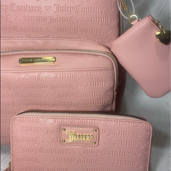 Juicy couture Womans bag set 3pc blush pink deboss backpack wallet coin purse main image 8